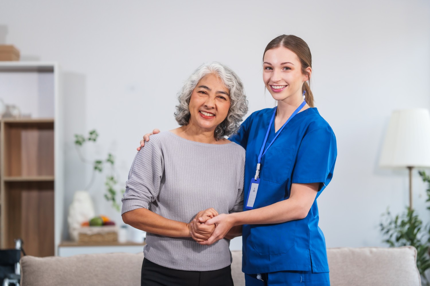 A caregiver supporting an older adult in Meriden